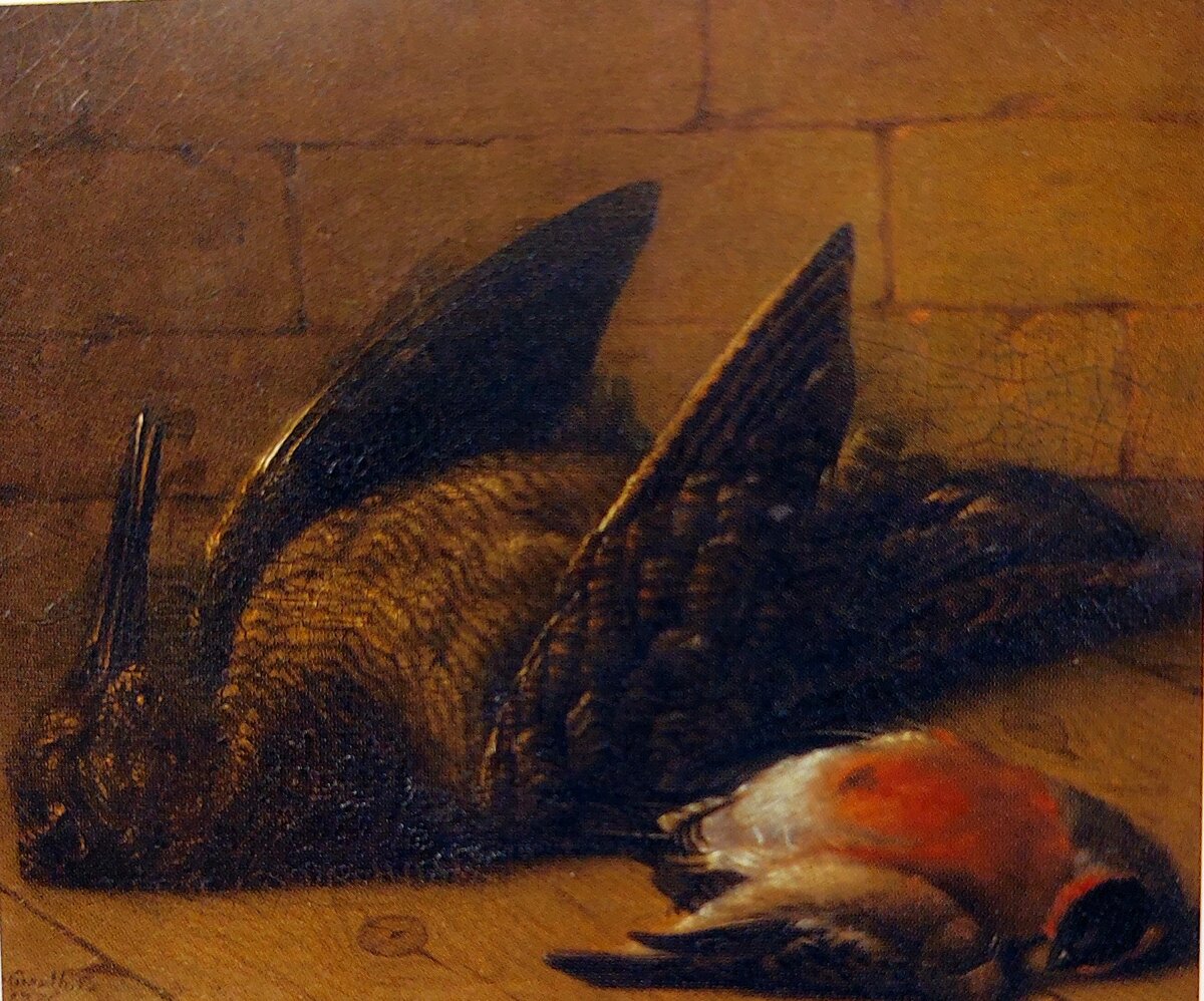 Иоганн Гроот. Натюрморт. Битая птица.1776. Дерево  масло. 30x37 см. Государственный музей изобразительных искусств Республики Татарстан, Казань. Фото мое.