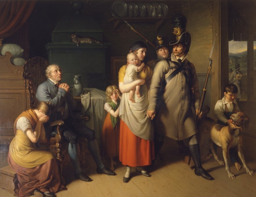 И. П. Краффт «Прощание ландверманна (ратника ландвера)», 1813 г.