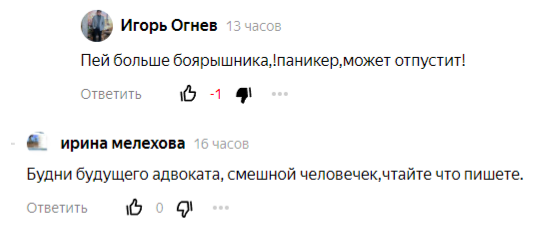 Самого Игоря, видимо, до сих пор не отпустило