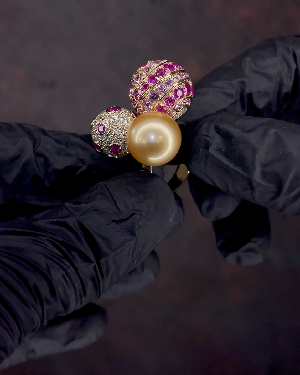 Кольцо с розовым сапфиром