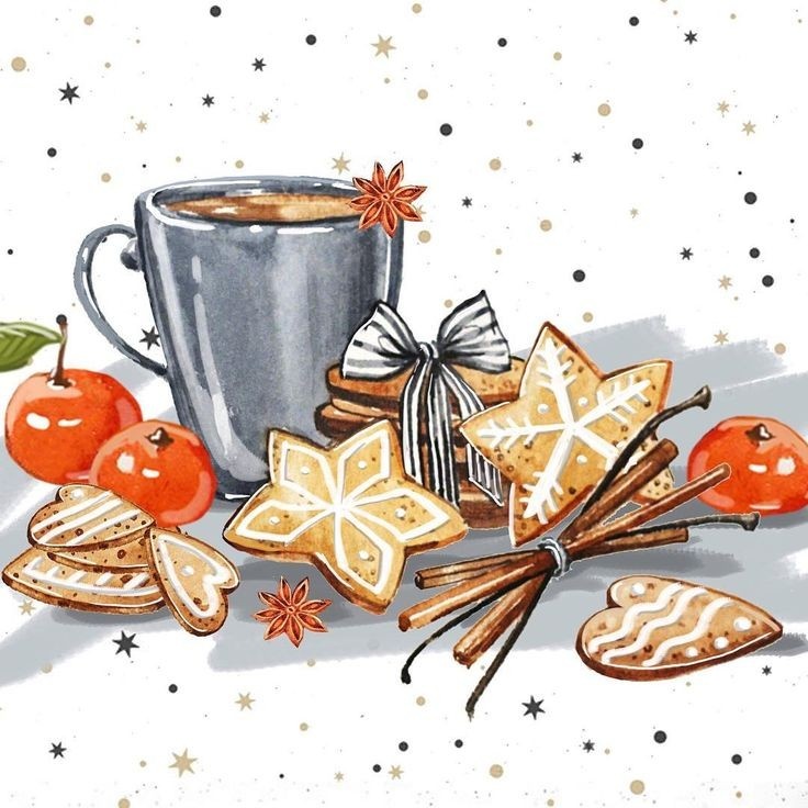 У меня конечно не так красиво, но тоже был чай с корицей 