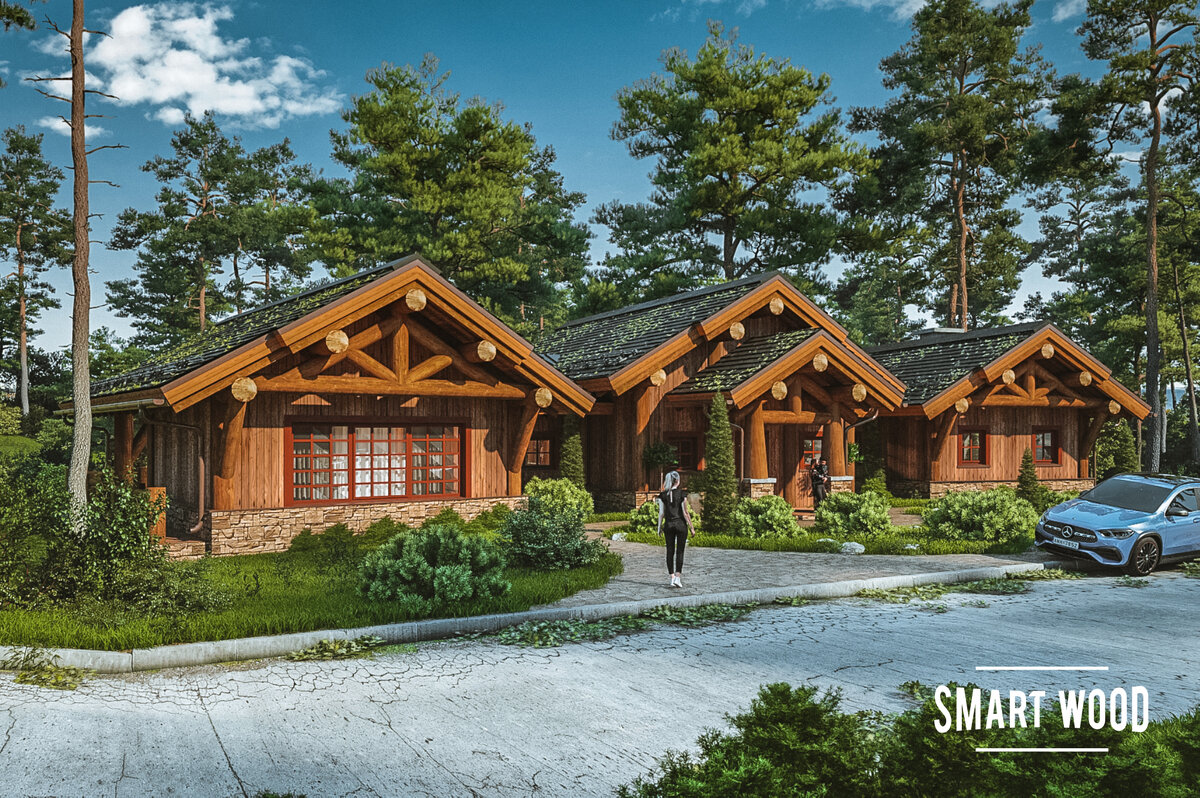 Каркасный дом из кедра по технологии Post&Beam
