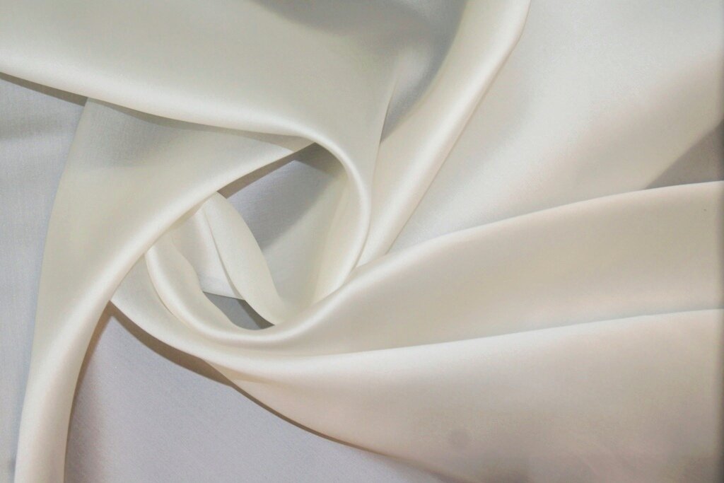 Органза шелковая атласная жемчужная - olmatex.com