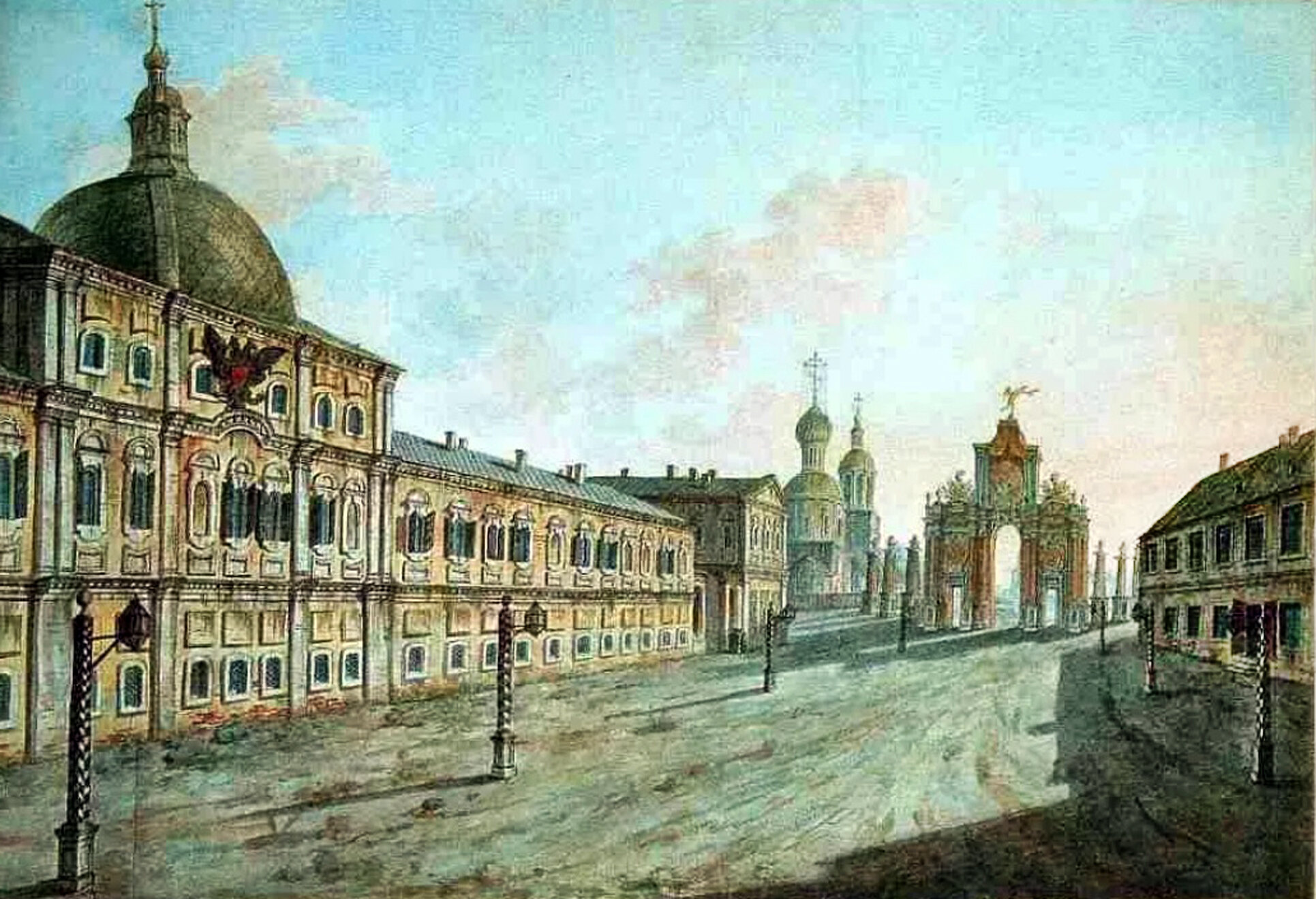 Москва 1800 год. Ф.Я. Алексеев «Соборная площадь в Московском Кремле» (1800-е). Картины ф.Алексеева допожарной Москвы. Тверская улица в Москве. Гравюра ф.я. Алексеева (1800-е гг.)..