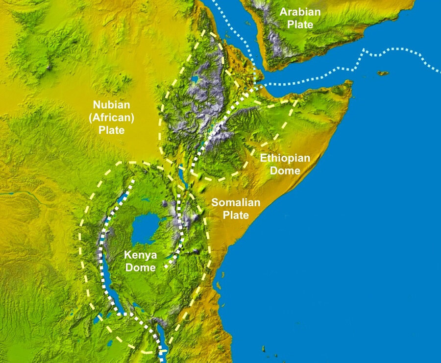 Восточно африканский разлом на карте африки