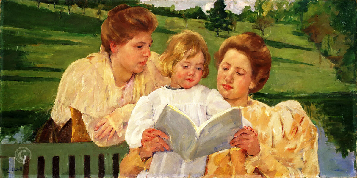 Семейное чтение, ок. 1901, холст, масло