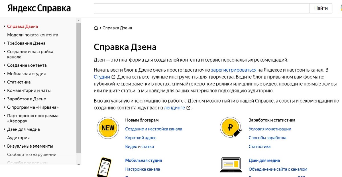 Скриншот с Яндекс Справки https://yandex.ru/support/zen/mobile/editor.html