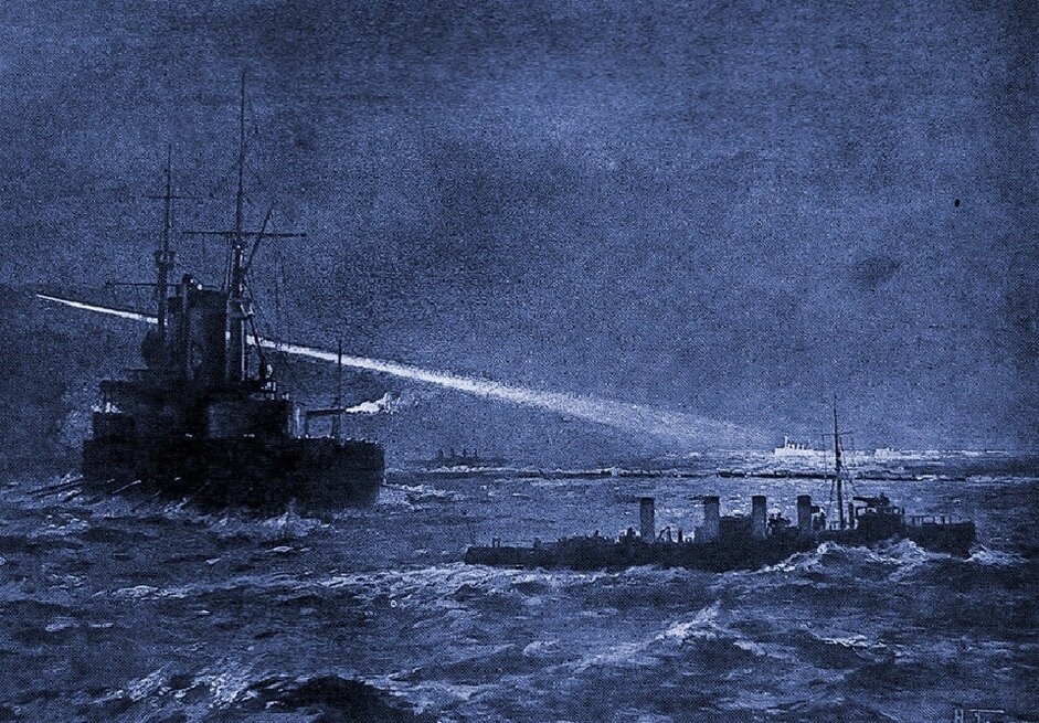 Картина Ганзена про броненосец "Севастополь"