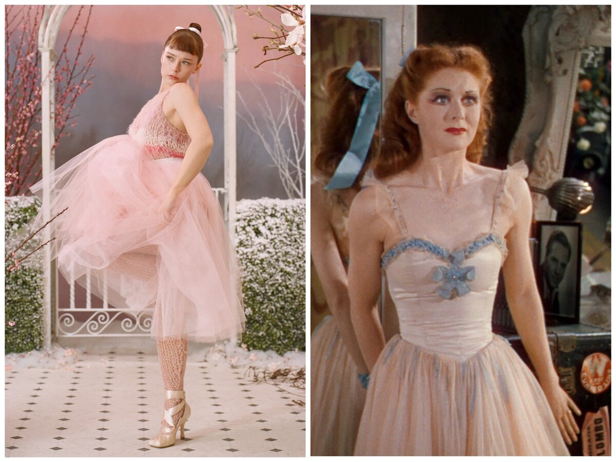 Rodarte FALL 2022 READY-TO-WEAR и кадр из фильма "Красные башмачки"