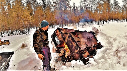 Нашёл трактор ТДТ - 55 Всё брошено. Балансиры, катки, Тонны брошенного металла в тайге.