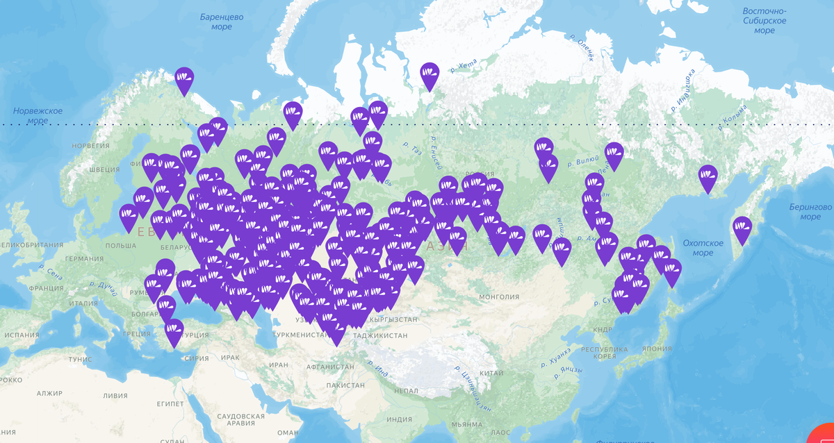 География присутствия магазинов NL International