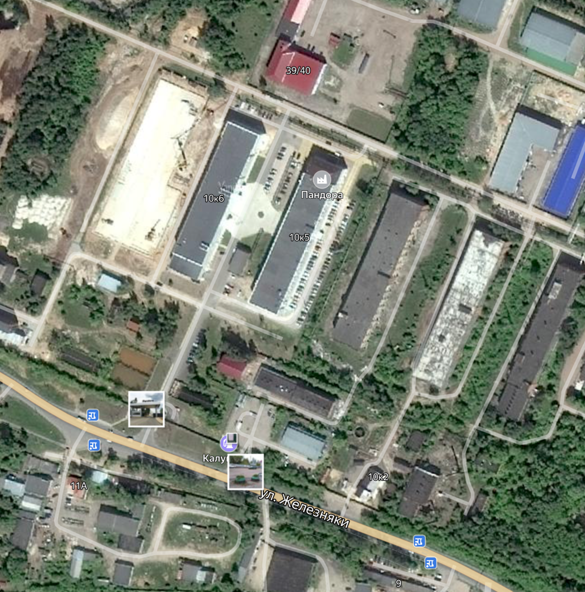 Производственные здание со спутника, из открытых источников