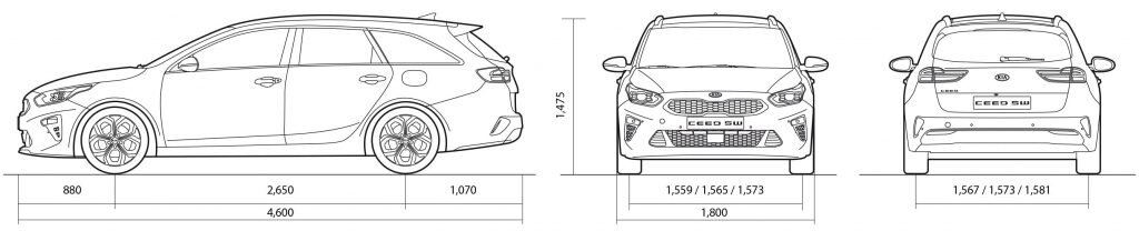 Размеры универсала KIA CEED SW источник Яндекс Картинки