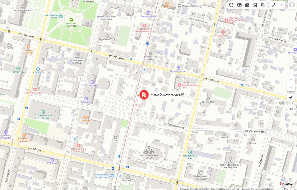 Расположение дома на яндекс картах