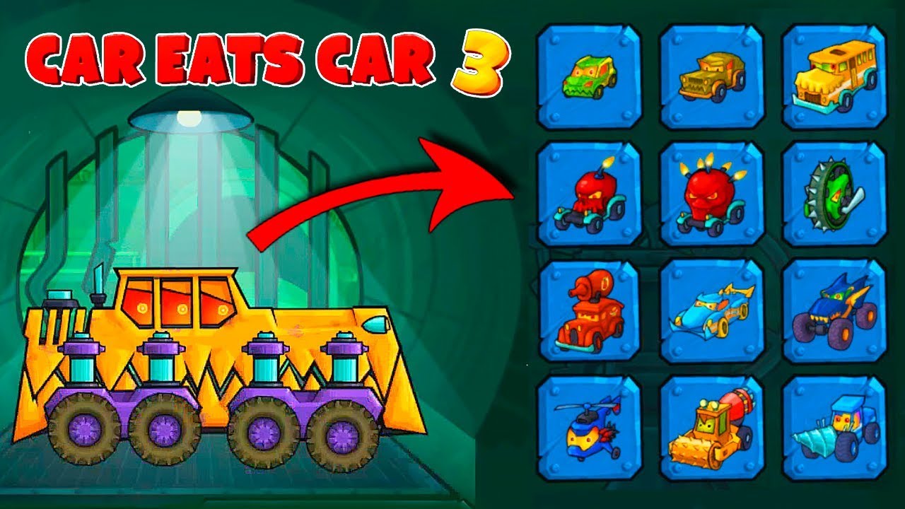 Кар Итс Кар 3 Открыли Все Злые Тачки из Car Eats Car 2 и Увеличили Прогресс  Игры в Хищных Машинах