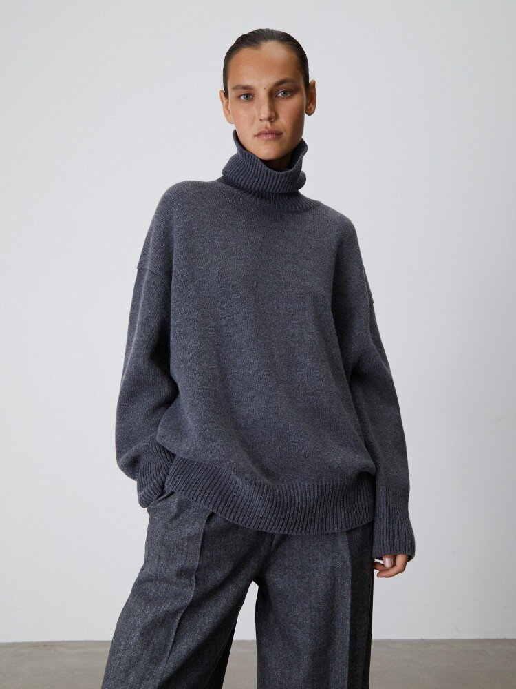 Свитер удлиненный из кашемира и шерсти, https://12storeez.com/