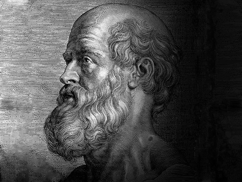 Гиппократ (др.-греч. Ἱπποκράτης, лат. Hippocrates) (около 460 года до н. э., остров Кос — около 370 года до н. э., Ларисса) — древнегреческий целитель, врач и философ.  «Отец медицины»Гиппократ (др.-греч. Ἱπποκράτης, лат. Hippocrates) (около 460 года до н. э., остров Кос — около 370 года до н. э., Ларисса) — древнегреческий целитель, врач и философ.  «Отец медицины»