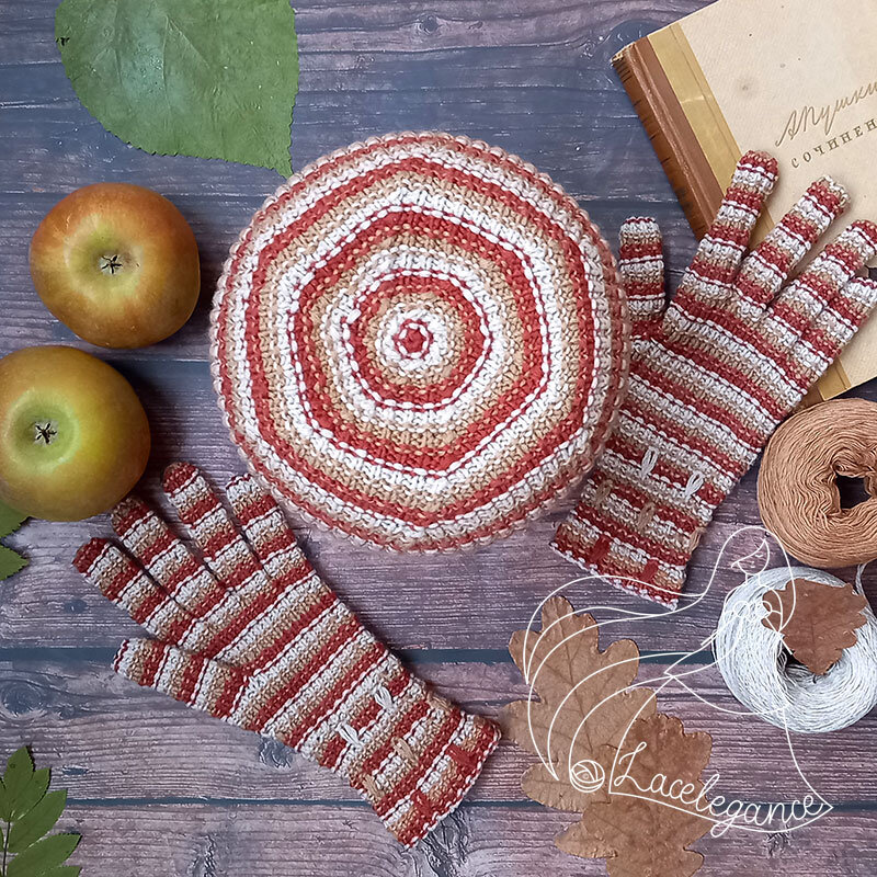 Комплект: шапка и перчатки. https://lacelegance.ru/coffee-beans/