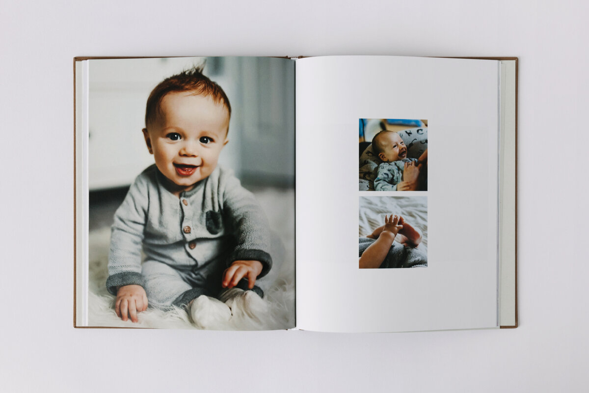 Большая фотокнига в кофейном тканевом переплете, 5490 руб.