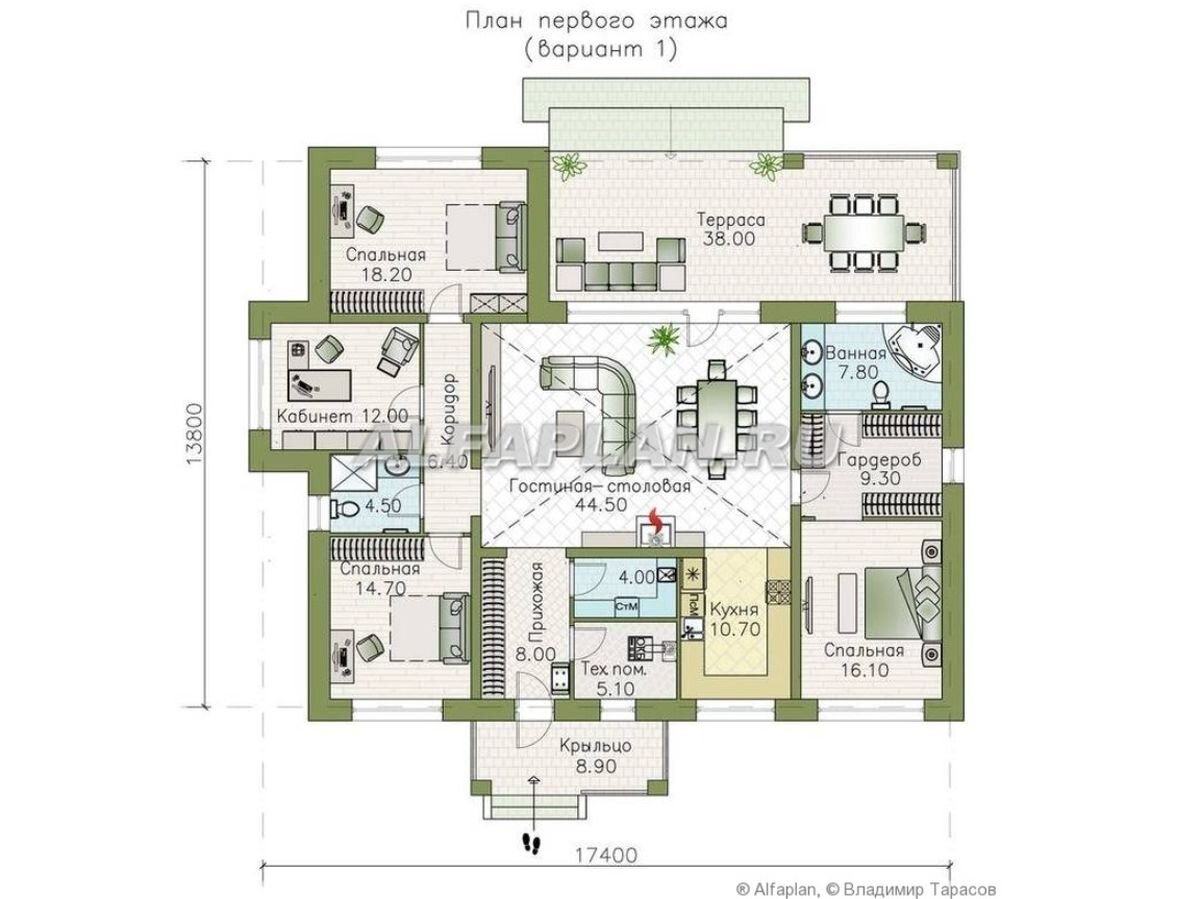 Планировка дома по проекту "Аризона" 767В (вариант 1) 