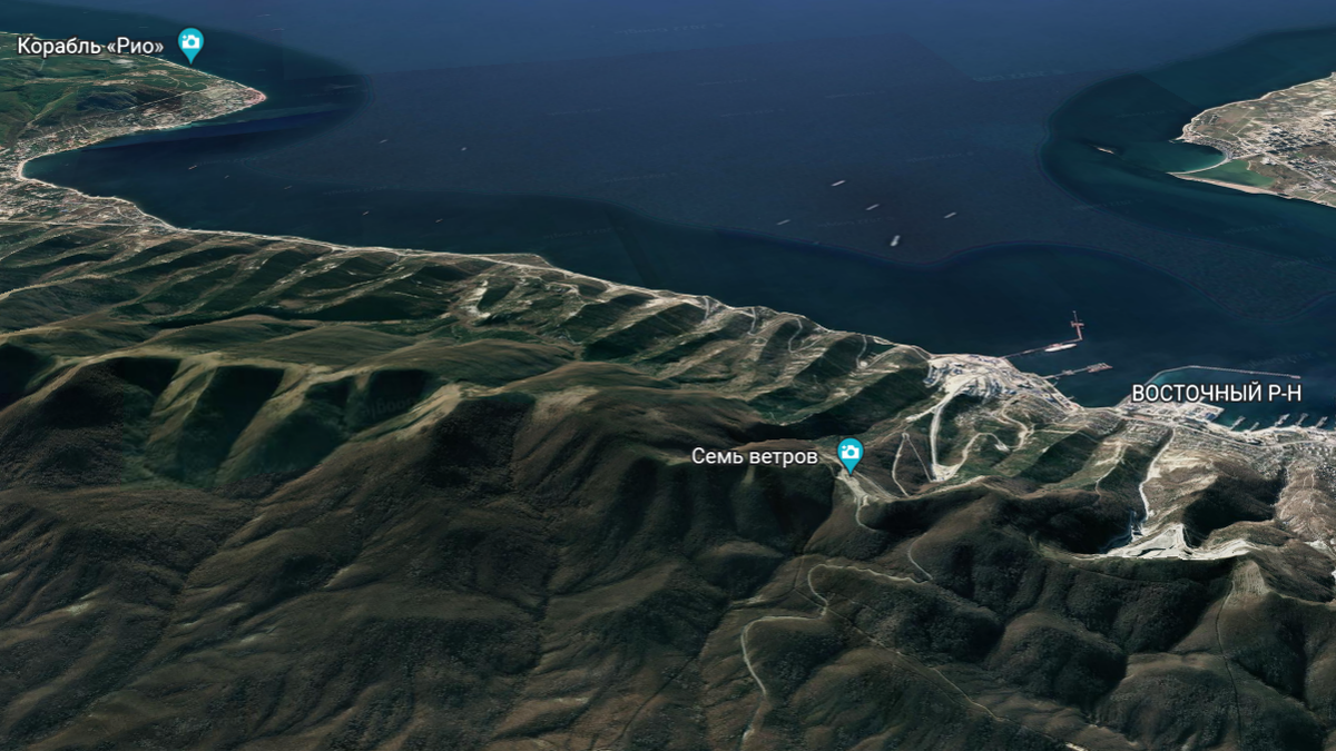 Смотровая и ресторан Семь ветров на гугл картах.