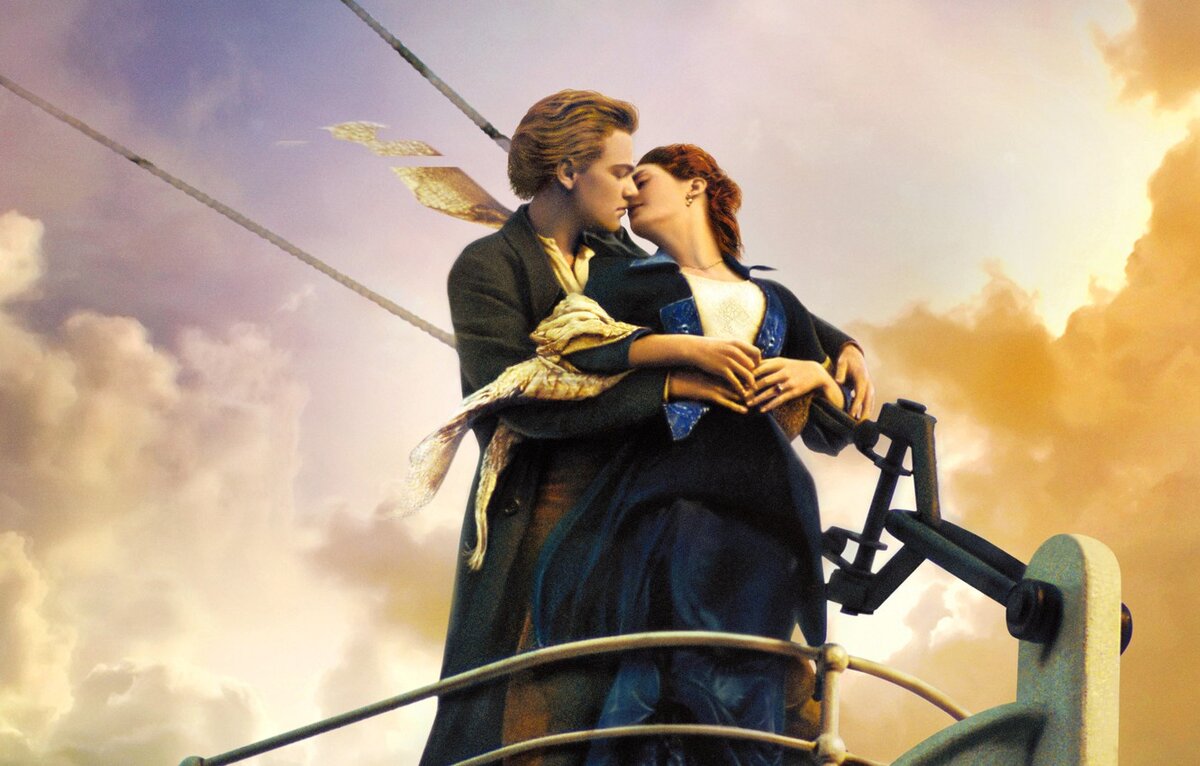 Джек и Роуз, сцена из "Титаника".