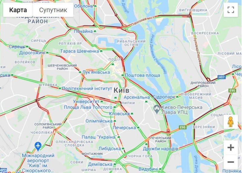 Пробки в Киеве 5 апреля в 9 утра