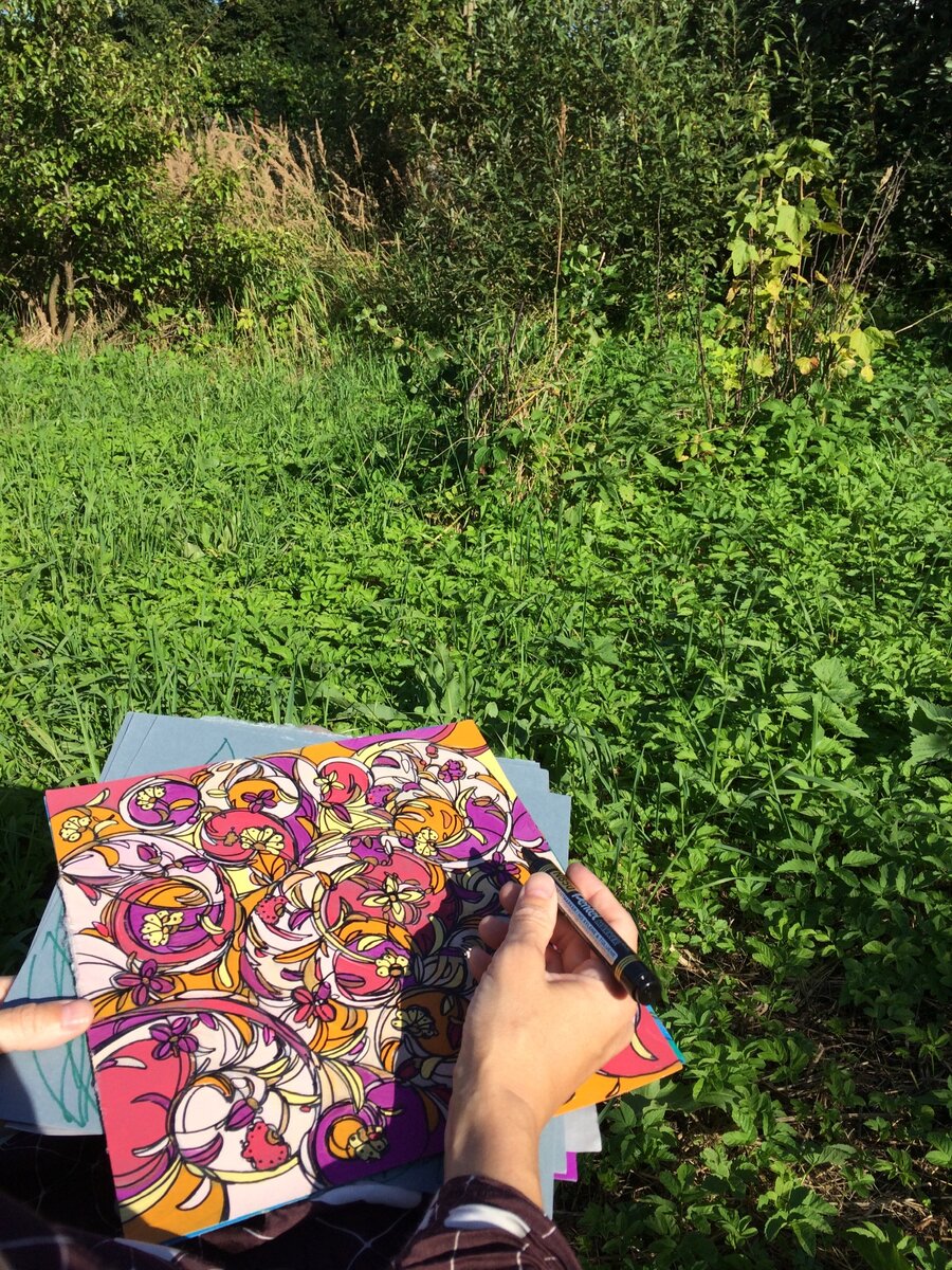 Эскиз для платка, автор Таня Ален