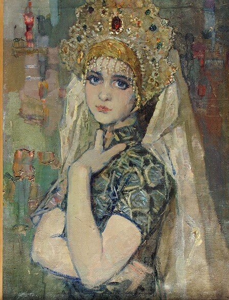 Шардаков П.Ф. (1929 — 2007). Девушка в кокошнике, 1958. 