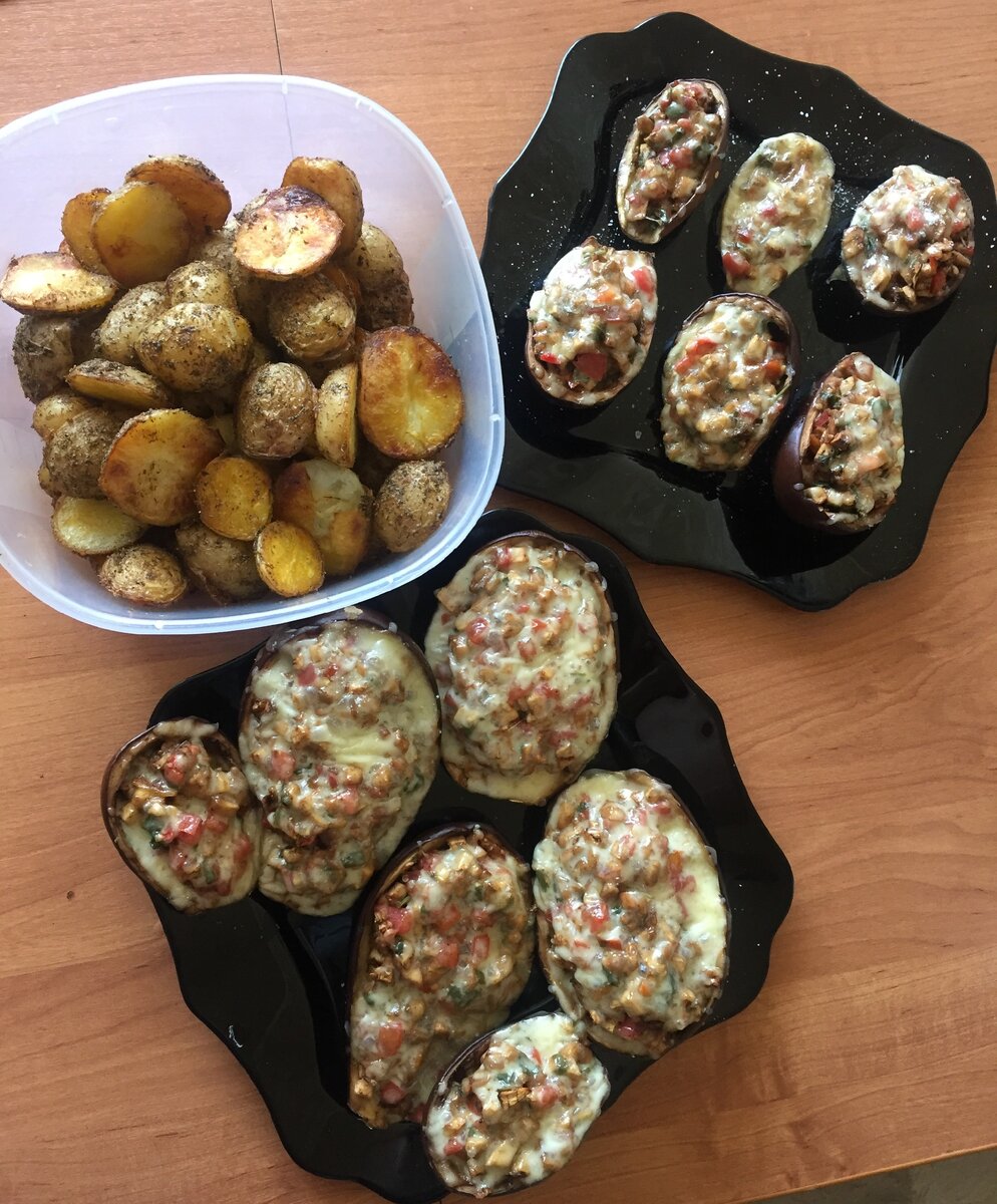 Острый картофель и  баклажаны