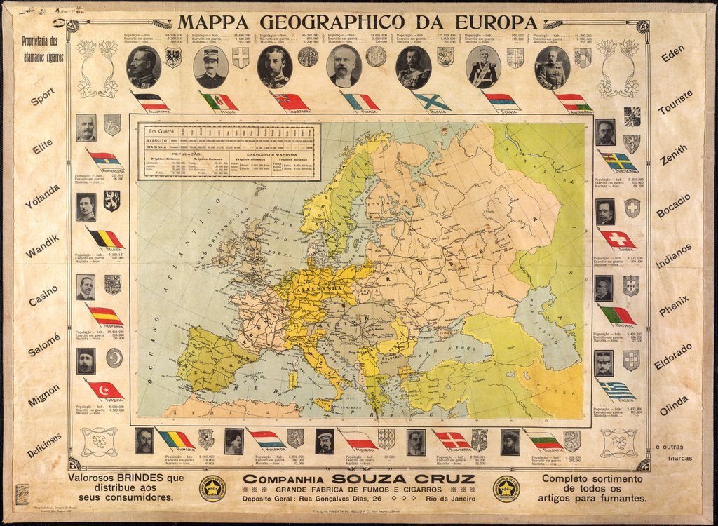 Карта европы 1913г