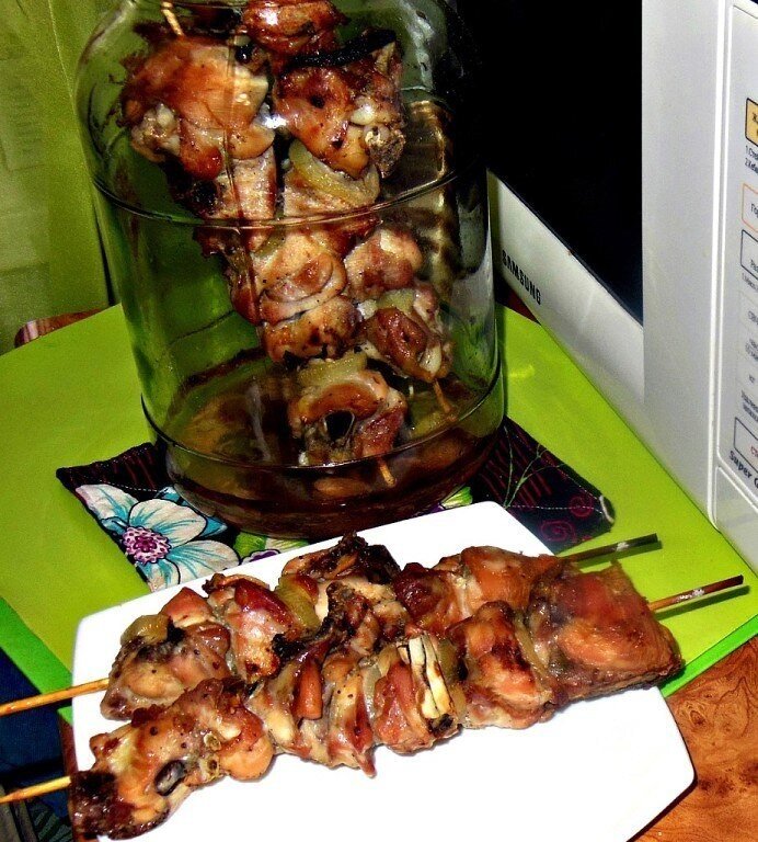 Шашлык в духовке рецепт из свинины в банке в духовке рецепт с фото