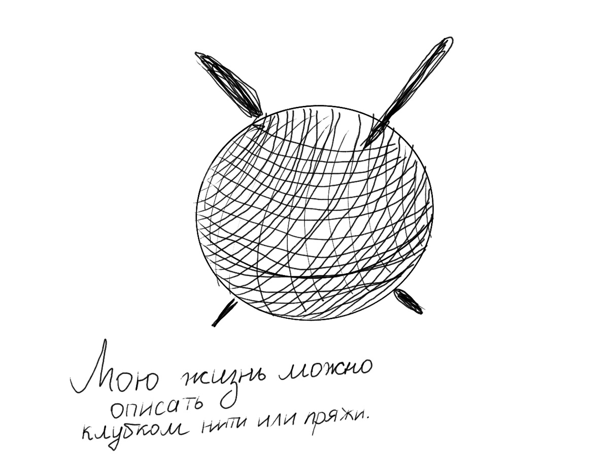 Тут могли бы быть все увлечения, но выбрала только клубок 