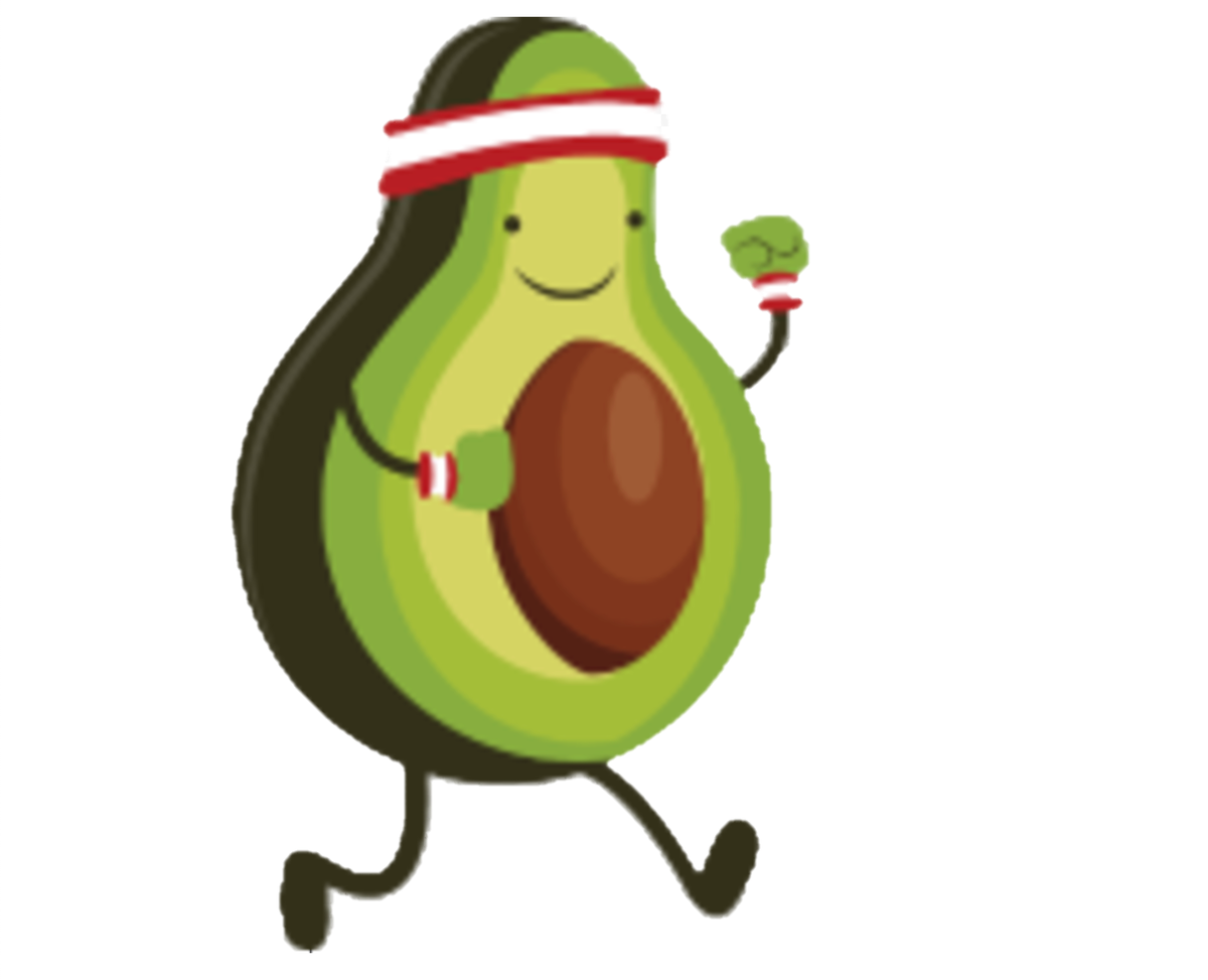 Авокадо мечтает "Если я буду усердно тренироваться, я выиграю соревнование по бегу...."
