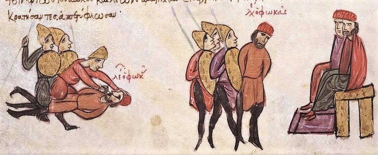 Ослепление Льва Фоки Старшего в 919 году. Мадридский Скилица, XII век.