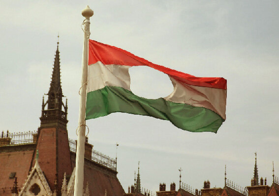 Флаг восстания в Венгрии. /фото реставрировано мной, изображение взято из открытых источников/