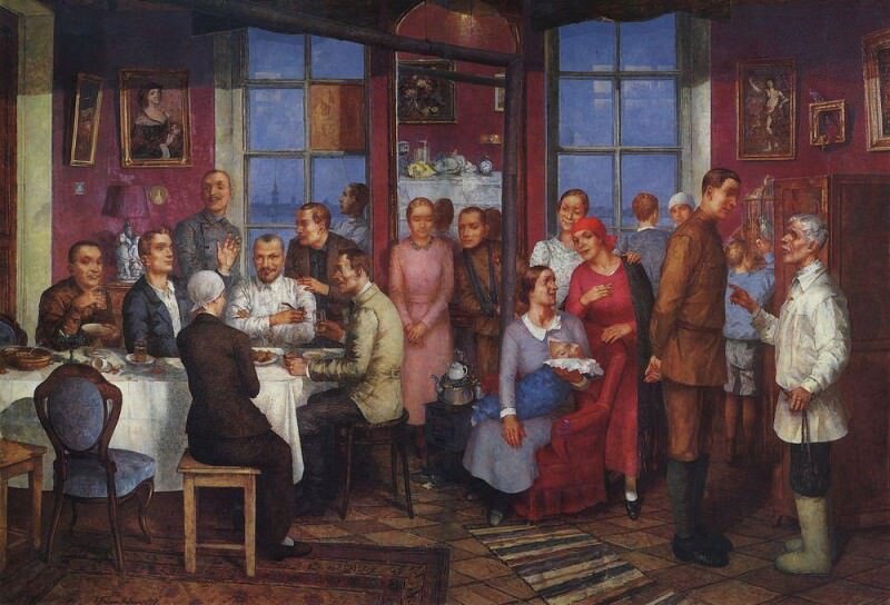 "Новоселье (Рабочий Петроград)" / Кузьма Петров-Водкин / 1937 год /