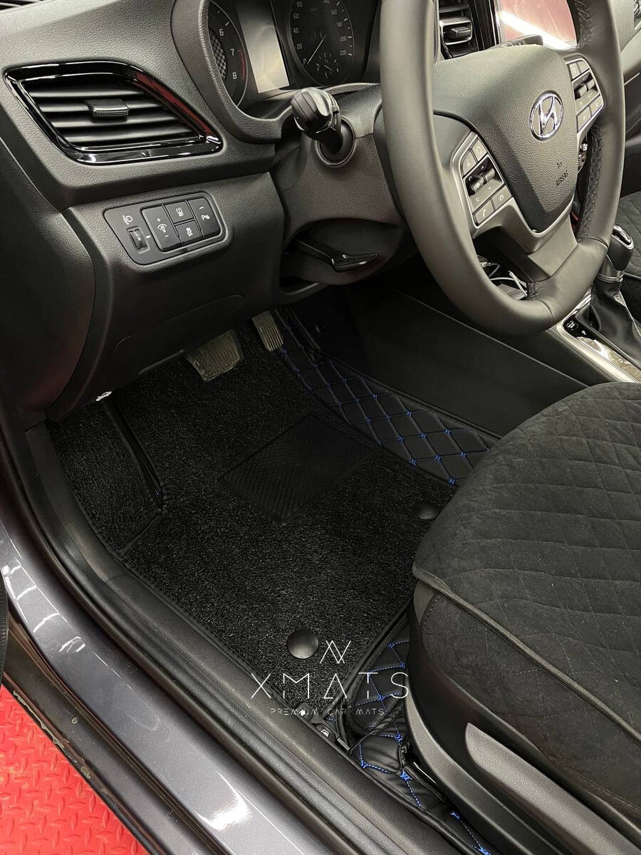 3D коврики из экокожи на Hyundai Solaris 2