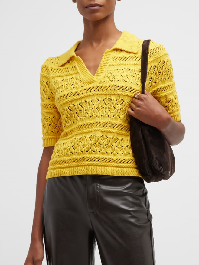 Трикотажный пуловер с воротником поло от Autumn Cashmere.