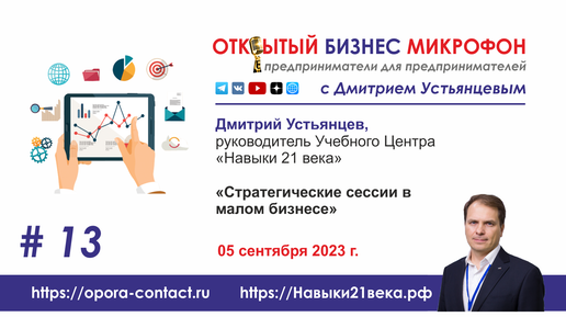 Стратегические сессии в малом бизнесе, Дмитрий Устьянцев, Открытый Бизнес Микрофон, 05.09.2023