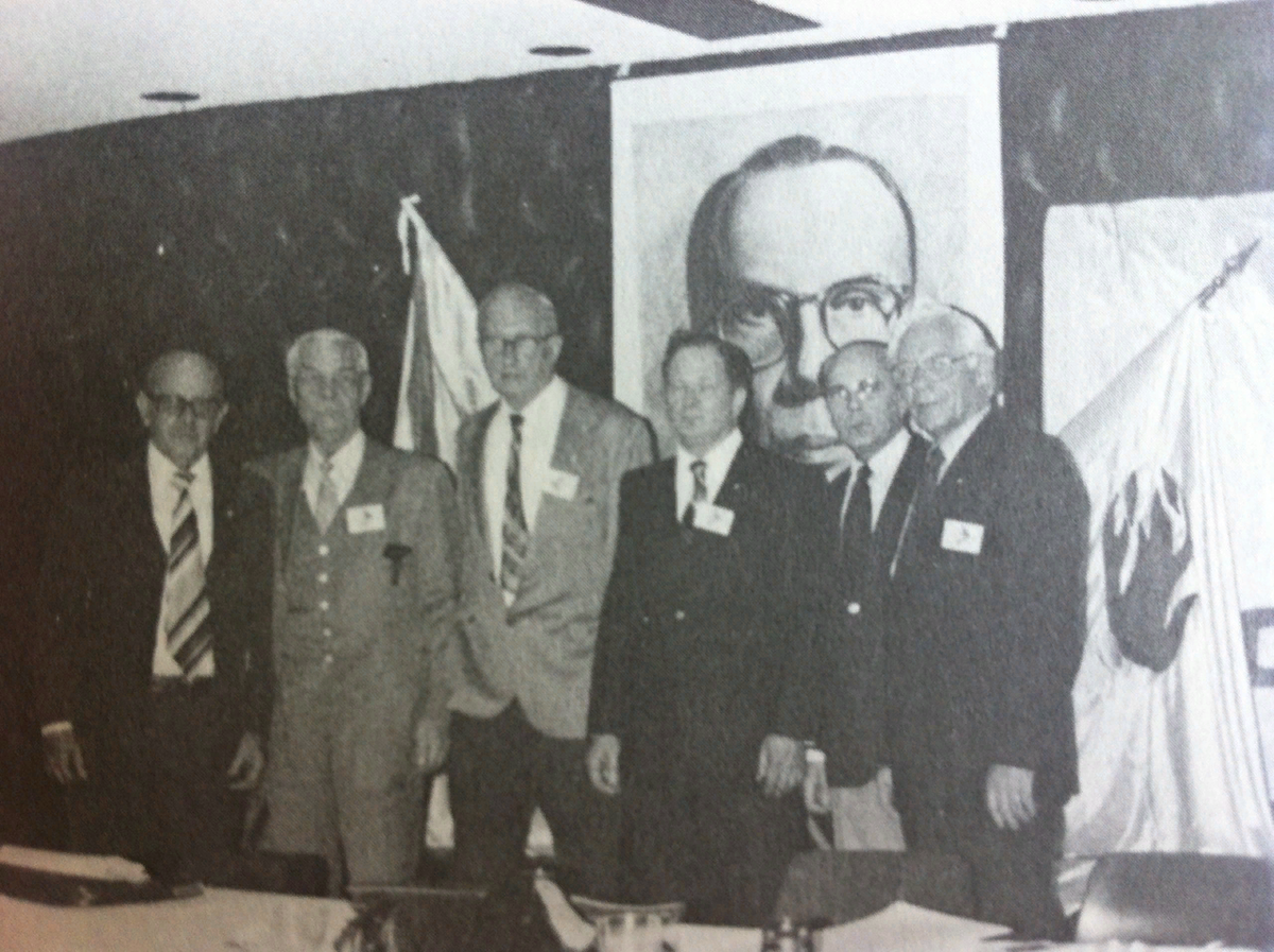 9-й съезд Союза Борьбы за Освобождение Народов России. Виндзор - Канада. Май 1982г. Президиум Съезда: В.Даркин, А.М.Бочаров, И.Д. Корниенко, И.Ф. Гурлевский, А.Д. Климов, С.Н. Иордан.