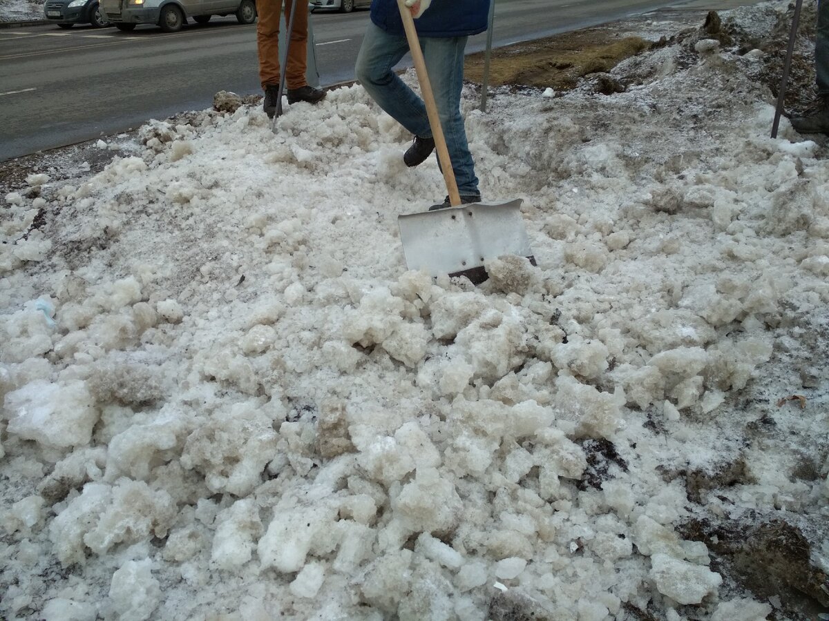 Еще немного - и снега не осталось бы на этом месте.