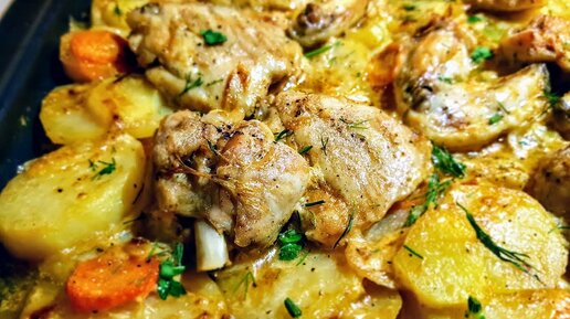 Мясо с картошкой и майонезом в духовке цыганка готовит. Картофель с мясом, легко!