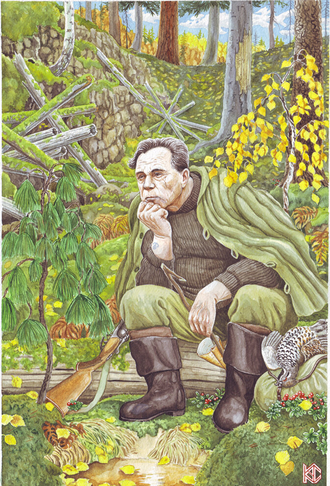 Портрет Виктора Астафьева. Иллюстрация из источников Интернета.