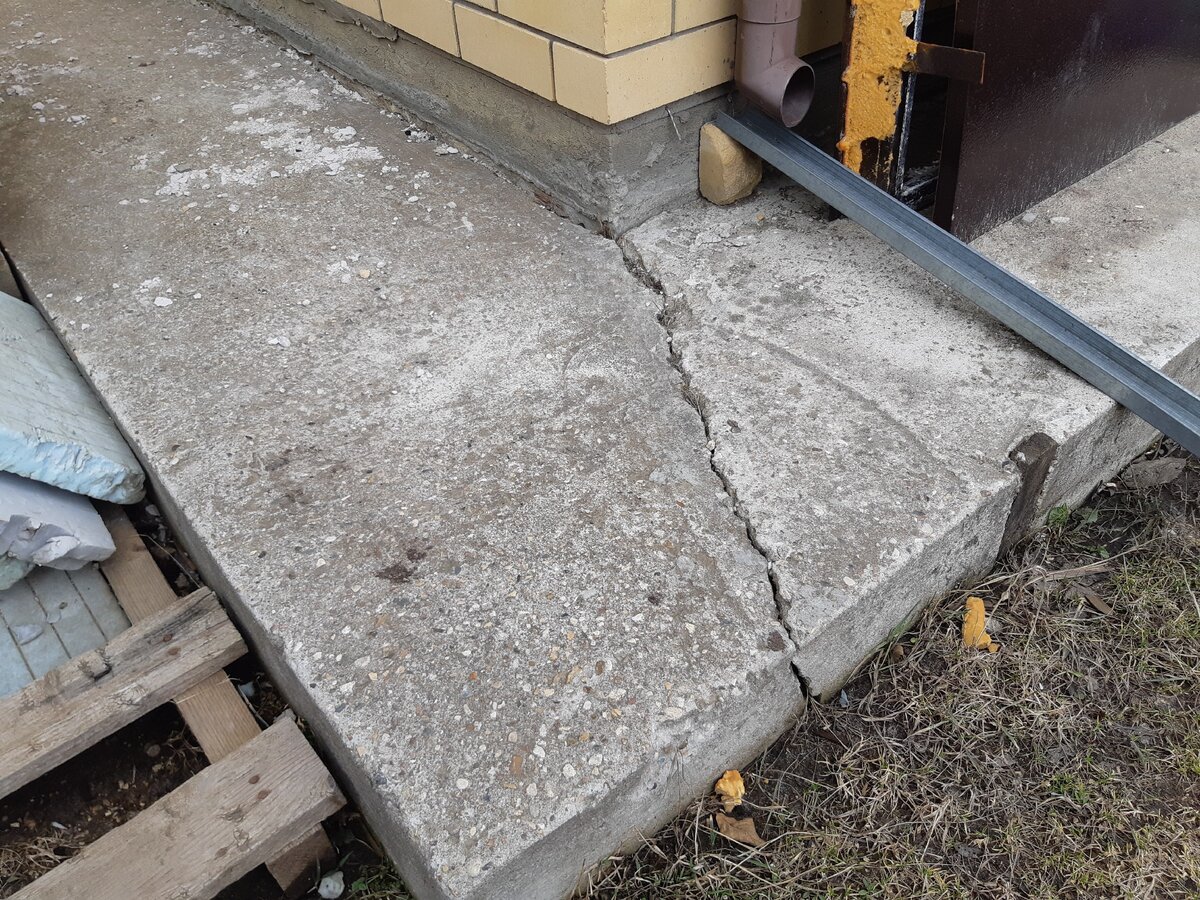 Просадка отмостки.