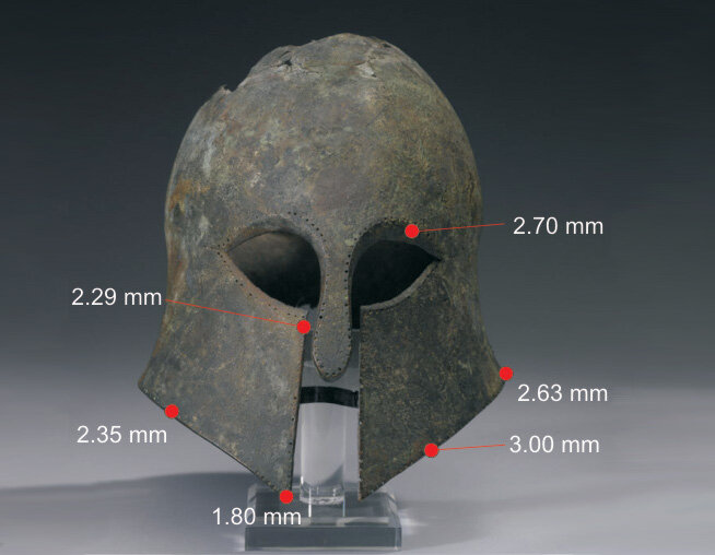 Коринфский шлем с места Марафонской битвы. Коллекция Royal Ontario museum