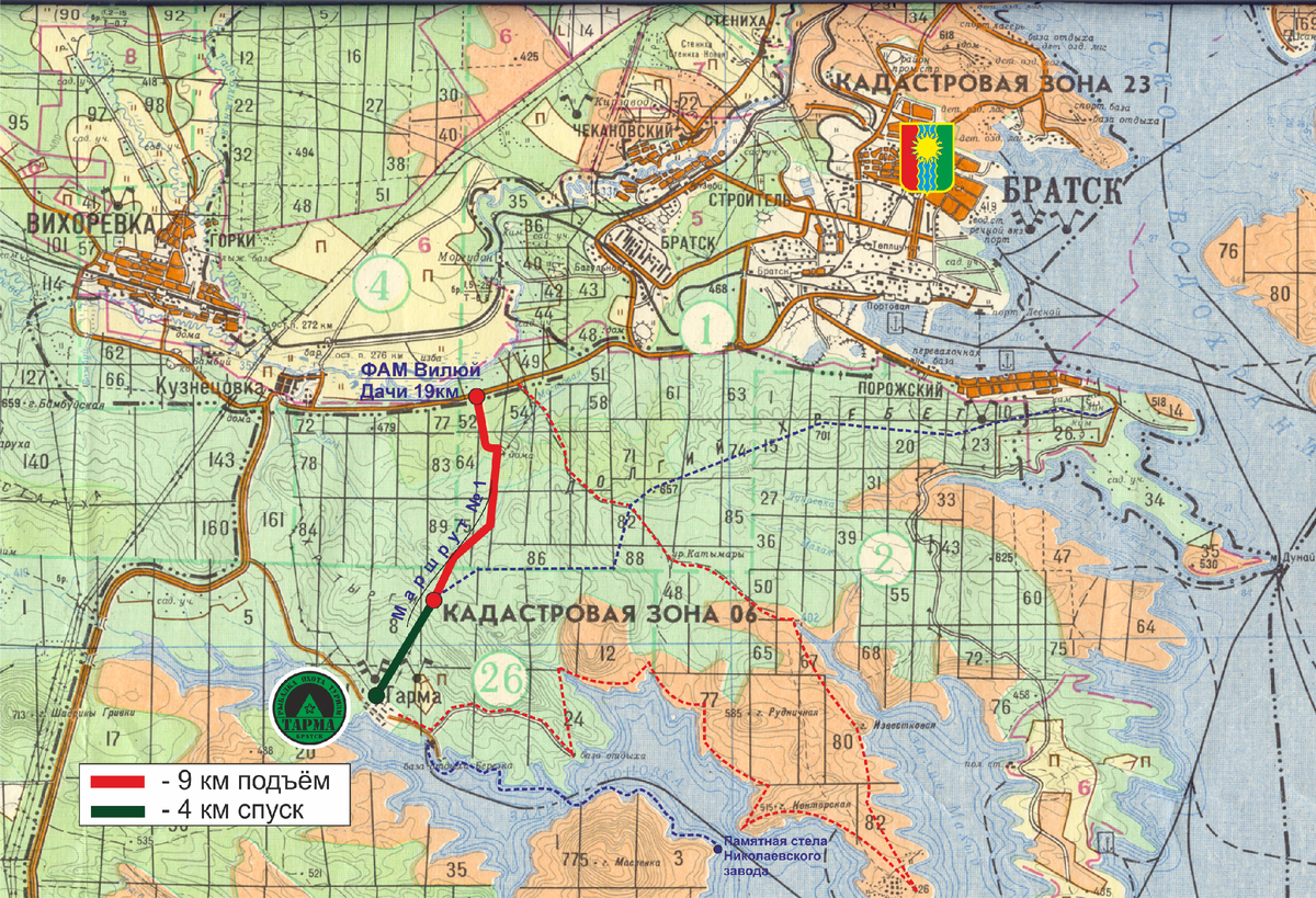 Братск дачи карта