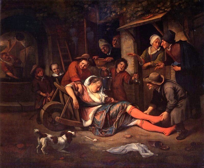 «Вино - насмешник», 1663–64 г., худ. Ян Стен 