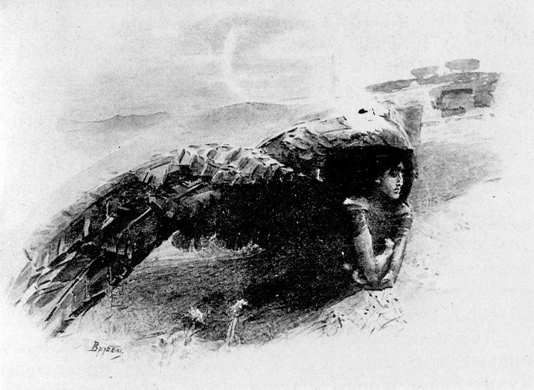 "Демон летящий" Рисунок русского художника М.А. Врубеля