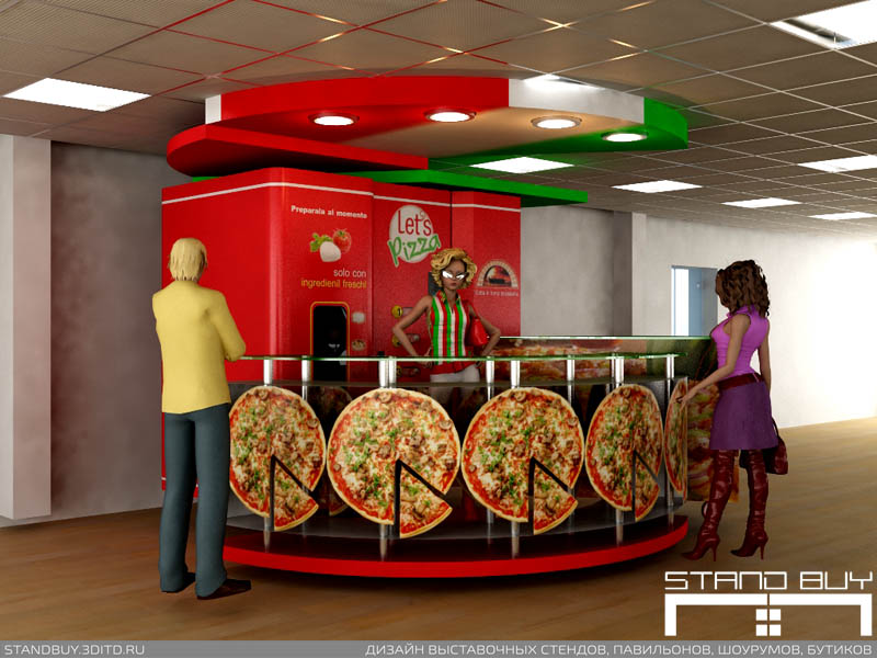 Проект торговой точки Let's Pizza. Дизайнер - Павел Сапов.